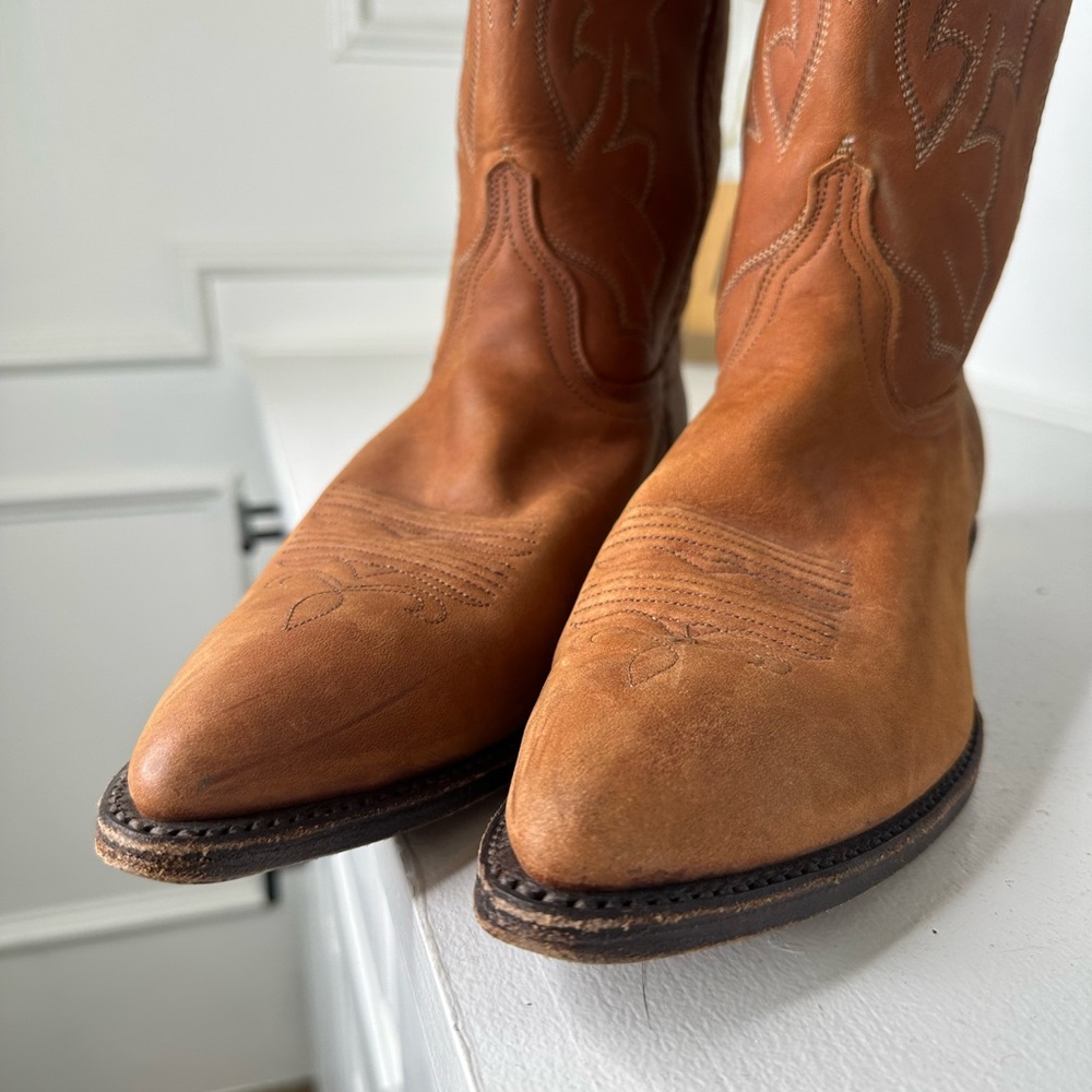 Vintage Dan Post x Marlboro Men’s 9M Cowboy Boots Made in USA | Classic Western - Picture 4 of 11